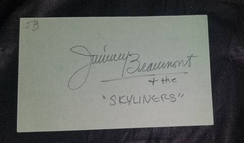 SINGER JIMMY BEAUMONT (THE SKYLINES) HAND SIGNED INDEX CARD