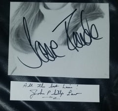 4X BARBARELLA AUTOGRAPH LOT JANE FONDA AND JOHN PHILIP LAW HAND SIGNED CUTS AND DAVID HEMMINGS UGO TOGNAZZI SIGNED CARDS