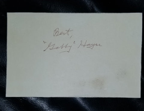 COWBOY LEGEND GABBY HAYES HAND SIGNED CARD d.1969