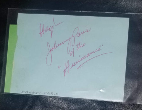 JOHNNY & THE HURRICANES LEADER JOHNNY PARIS (D.2006) SIGNED PAGE