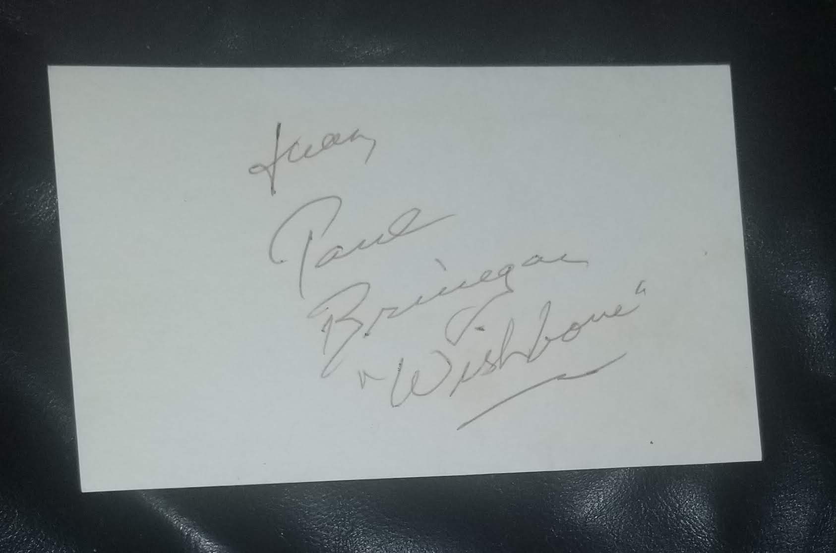 ACTOR PAUL BRINEGAR HAND SIGNED CARD RAWHIDE D.1995