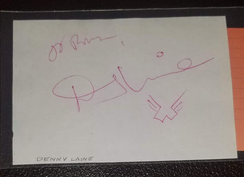 MOODY BLUES GUITARIST DENNY LAINE HAND SIGNED PAGE