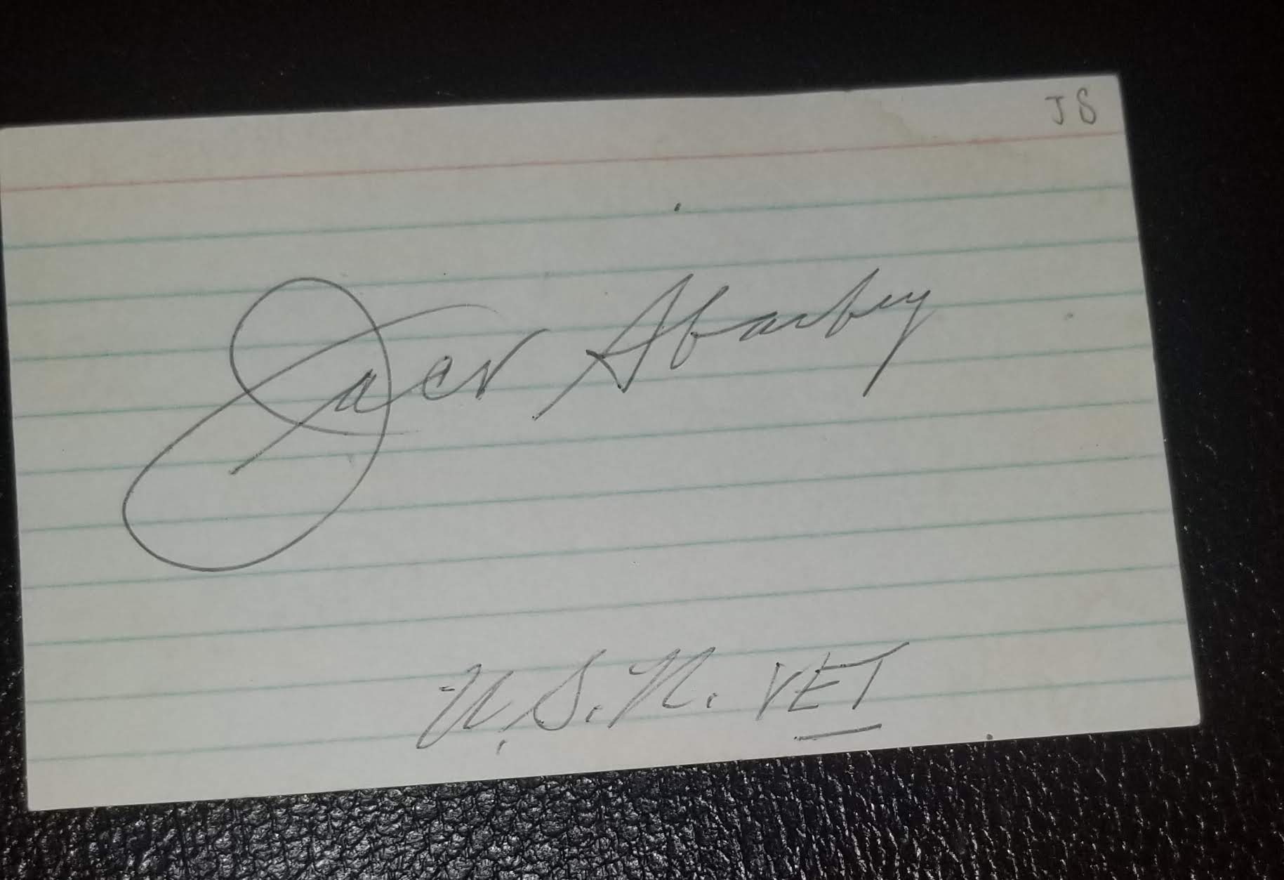 BOXING GREAT JACK SHARKEY HAND SIGNED CARD  D.1994