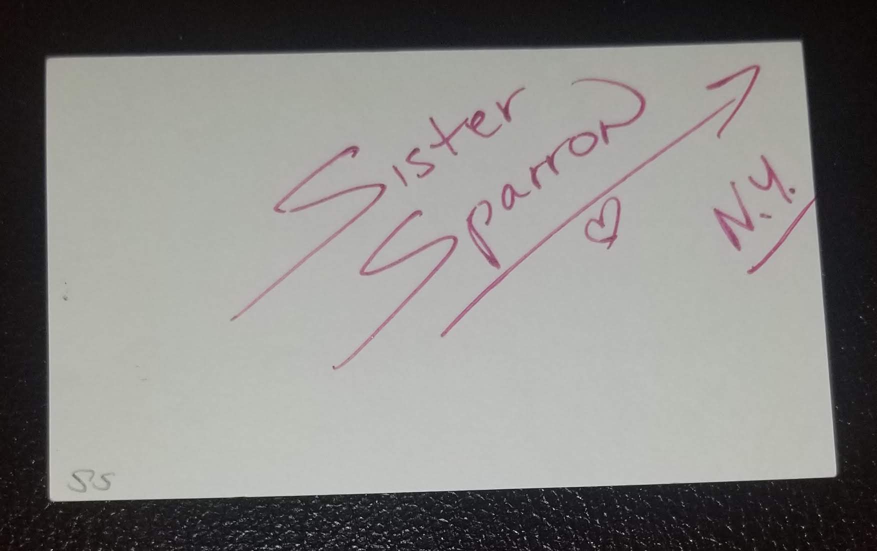 SINGER SISTER SPARROW ( & THE DIRTY BIRDS) HAND SIGNED CARD