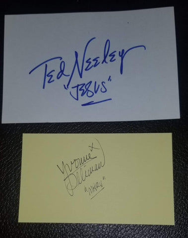 JESUS CHRIST SUPERSTAR LEADS TED NEELEY AND YVONNE ELLIMAN HAND SIGNED CARDS