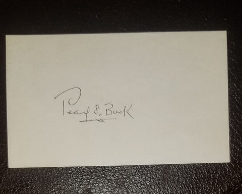 "GOOD EARTH' AUTHOR PEARL BUCK HAND SIGNED CARD D.1973
