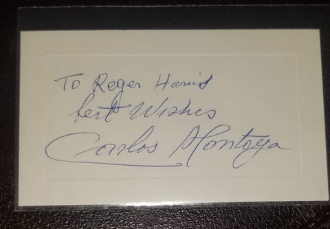 FLAMENCO GUITARIST CARLOS MONTOYA HAND SIGNED CARD D.1993