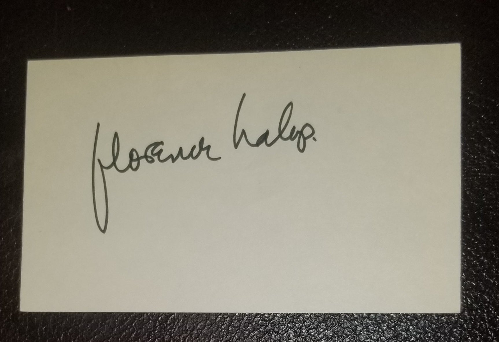 NIGHT COURT BAILIFF FLORENCE HALOP HAND SIGNED CARD D.1986.