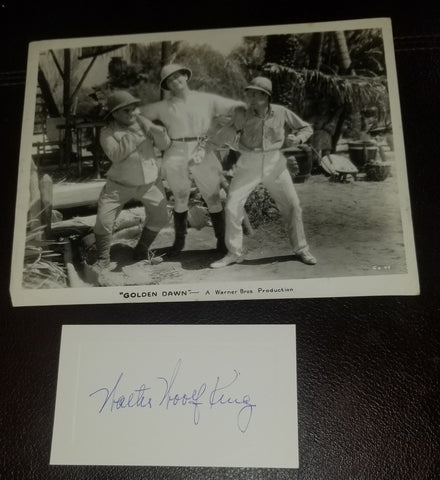 EARLY HOLLYWOOD STAR WALTER WOOLF KING HAND SIGNED CARD AND VINTAGE 8X10 PHOTO D.1984