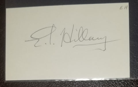 MT. EVEREST FIRST CLIMBER SIR EDMUH HILLARY HAND SIGNED CARD D.2008