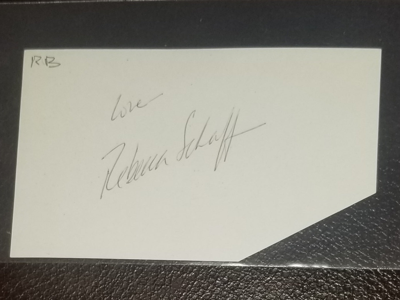 RARE ACTRESS REBECCA SCHAEFFER HAND SIGNED CARD MURDER VICTIM D.1989