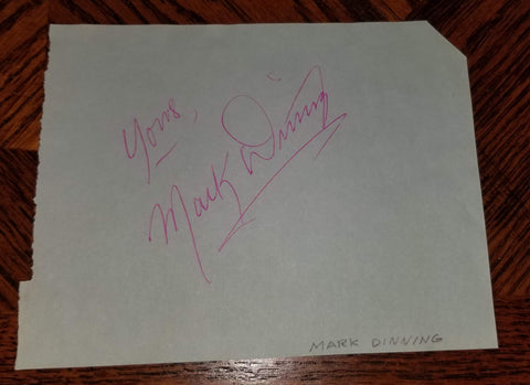 "TEEN ANGEL" SINGER MARK DINNING HAND SIGNED PAGE D.1986