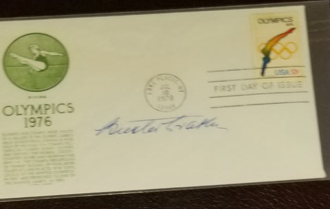 TARZAN FLASH GORDON ACTOR BUSTER CRABBE HAND SIGNED OLYMPICS FDC FIRST DAY COVER D.1983