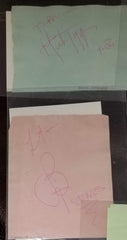 5X ROLLING STONES AUTOGRAPHS MICK JAGGER KEITH RICHARDS CHARLIE WATTS RONNIE WOOD AND BILL WYMAN HAND SIGNED PAGES