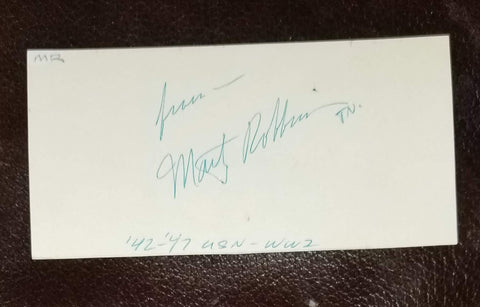 COUNTRY MUSIC LEGEND MARTY ROBBINS HAND SIGNED CARD D.1982