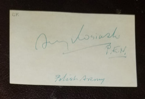 BEING THERE AUTHOR JERZY KOSINSKI HAND SIGNED CARD D.1991