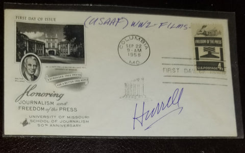 HOLLYWOOD GOLDEN AGE PHOTOGRAPHER GEORGE HURRELL HAND SIGNED FIRST DAY COVER FDC D.1992