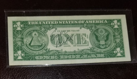 ALCOHOLICS ANONYMOUS FOUNDER BILL WILSON HAND SIGNED SILVER CERTIFICATE ONE DOLLAR BILL D.1971