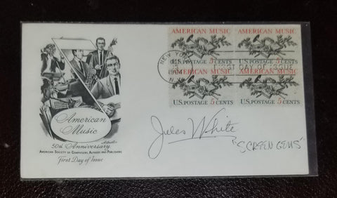 THREE STOOGES DIRECTOR JULES WHITE HAND SIGNED FDC FIRST DAY COVER D.1985