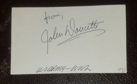 CHARACTER ACTOR JOHN DOUCETTE HAND SIGNED CARD d.1994