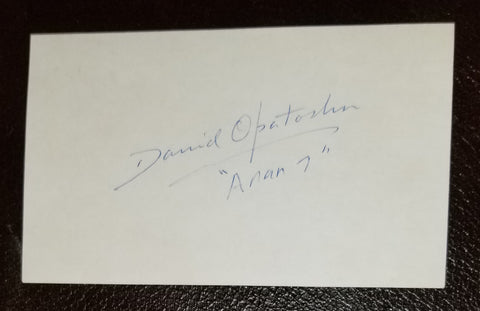 EXODUS AND STAR TREK TNG ACTOR DAVID OPATOSHU HAND SIGNED CARD D.1996