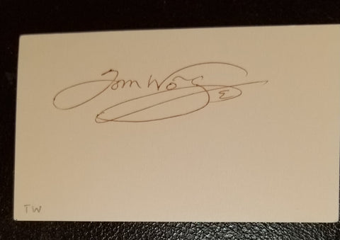 GREAT AMERICAN AUTHOR TOM WOLFE HAND SIGNED CARD D.2018