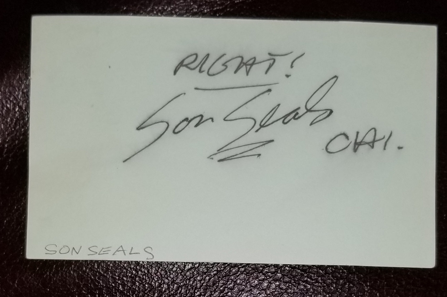 ELECTRIC BLUES GREAT SON SEALS HAND SIGNED CARD D.2004