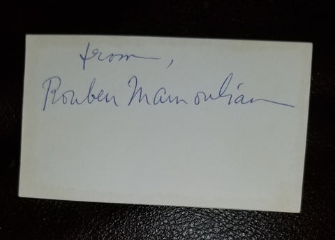 ACTOR DIRECTOR ROUBEN MAMOULIAN HAND SIGNED CARD D.1987