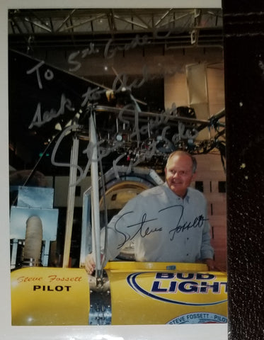 BUSINESSMAN AND RECORD SETTING AVIATOR STEVE FOSSETT HAND SIGNED 4X6" PHOTO D.2007