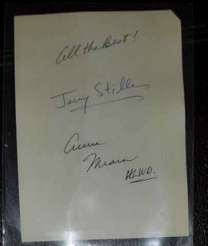 LEGENDARY COMEDY TEAM JERRY STILLER RIP AND ANNE MEARA D.2015 DUAL SIGNED CARD