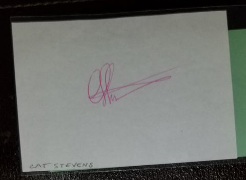 SINGER SONGWRITER CAT STEVENS HAND SIGNED PAGE