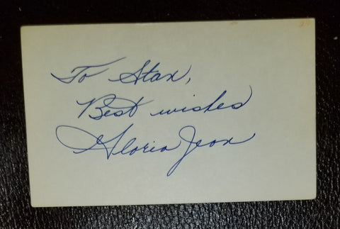 EARLY HOLLYWOOD CHILD STAR GLORIA JEAN HAND SIGNED CARD D.2018