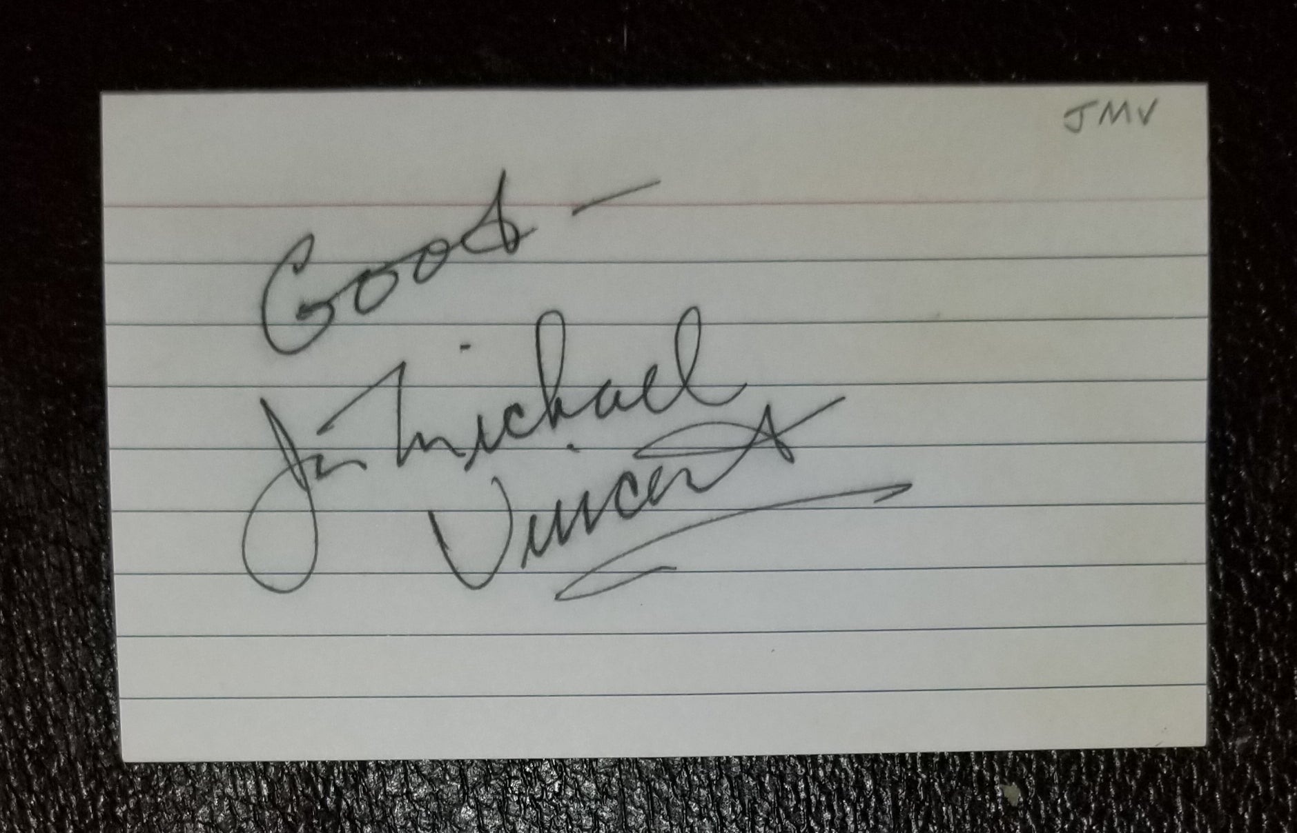 ACTOR JAN MICHAEL-VINCENT HAND SIGNED CARD D.2019