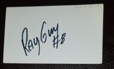 FIRST NFL HOF PUNTER RAY GUY HAND SIGNED CARD