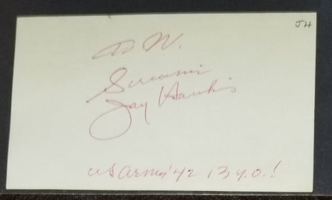 "I PUT A SPELL ON YOU" SINGER SCREAMIN' JAY HAWKINS HAND SIGNED CARD D.2000