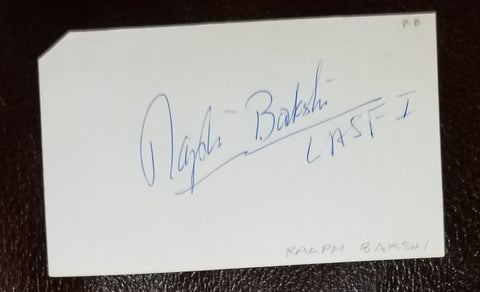 ANIMATION DIRECTOR RALPH BASHKI HAND SIGNED CARD