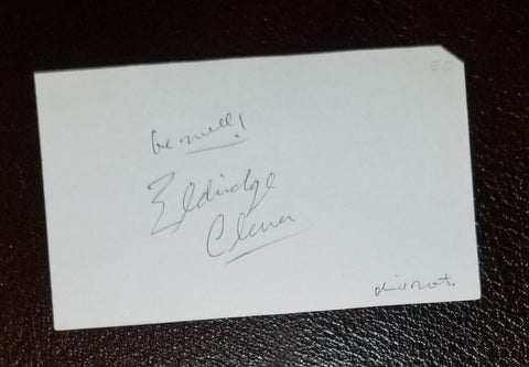 BLACK ACTIVIST AND AUTHOR ELDRIDGE CLEAVER HAND SIGNED CARD D.1998