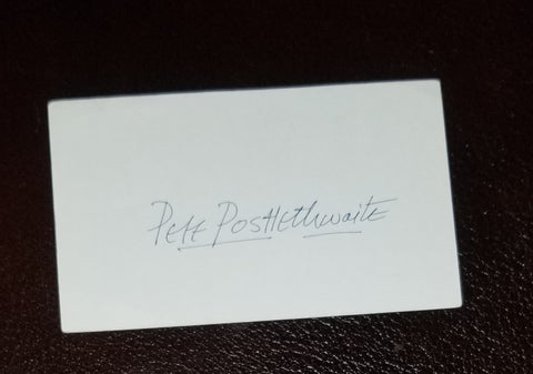 ENGLISH CHARACTER ACTOR PETE POSTLETHWAITE HAND SIGNED CARD D.2011