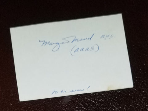 CULTURAL ANTHROPOLOGIST MARGARET MEAD HAND SIGNED CUT CARD D.1978