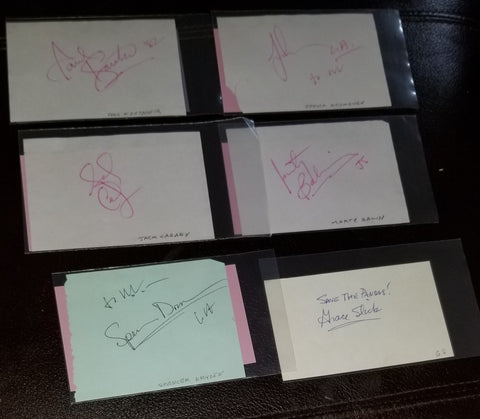 6X JEFFERSON AIRPLANE AUTOGRAPH LOT GRACE SLICK MARTY BALIN JORMA KAUKON JACK CASADY PAUL KANTER AND SPENCER DRYDEN AUTOGRAPHS