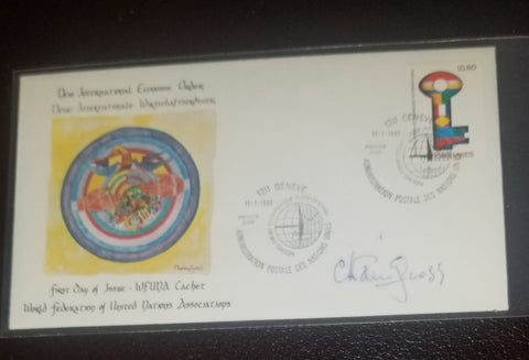 SCULPTOR AND EDUCATOR CHAIM GROSS HAND SIGNED FDC FIRST DAY COVER D.1991