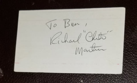 WESTERNS SIDEKICK ACTOR RICHARD "CHITO" MARTIN HAND SIGNED CARD D.1994