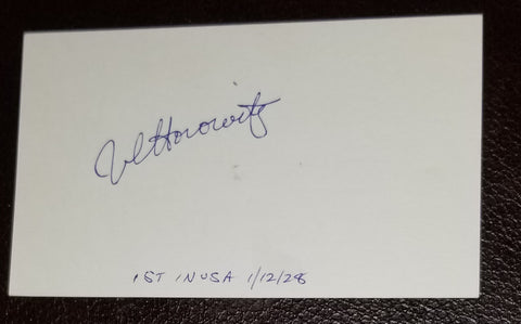 CLASSICAL PIANIST VLADIMIR HOROWITZ HAND SIGNED CARD D. 1989