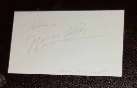 DIRECTOR PRODUCER MERVYN LEROY HAND SIGNED CARD D.1987