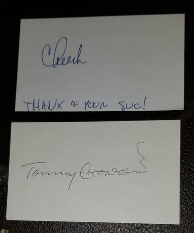 COMEDY LEGENDARY DUO CHEECH AND CHONG HAND SIGNED CARDS