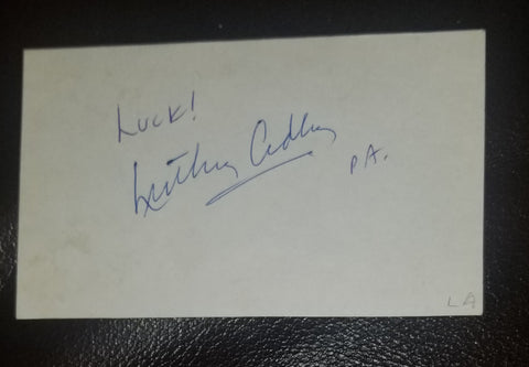 ACTOR LUTHER ADLER HAND SIGNED CARD D.1984