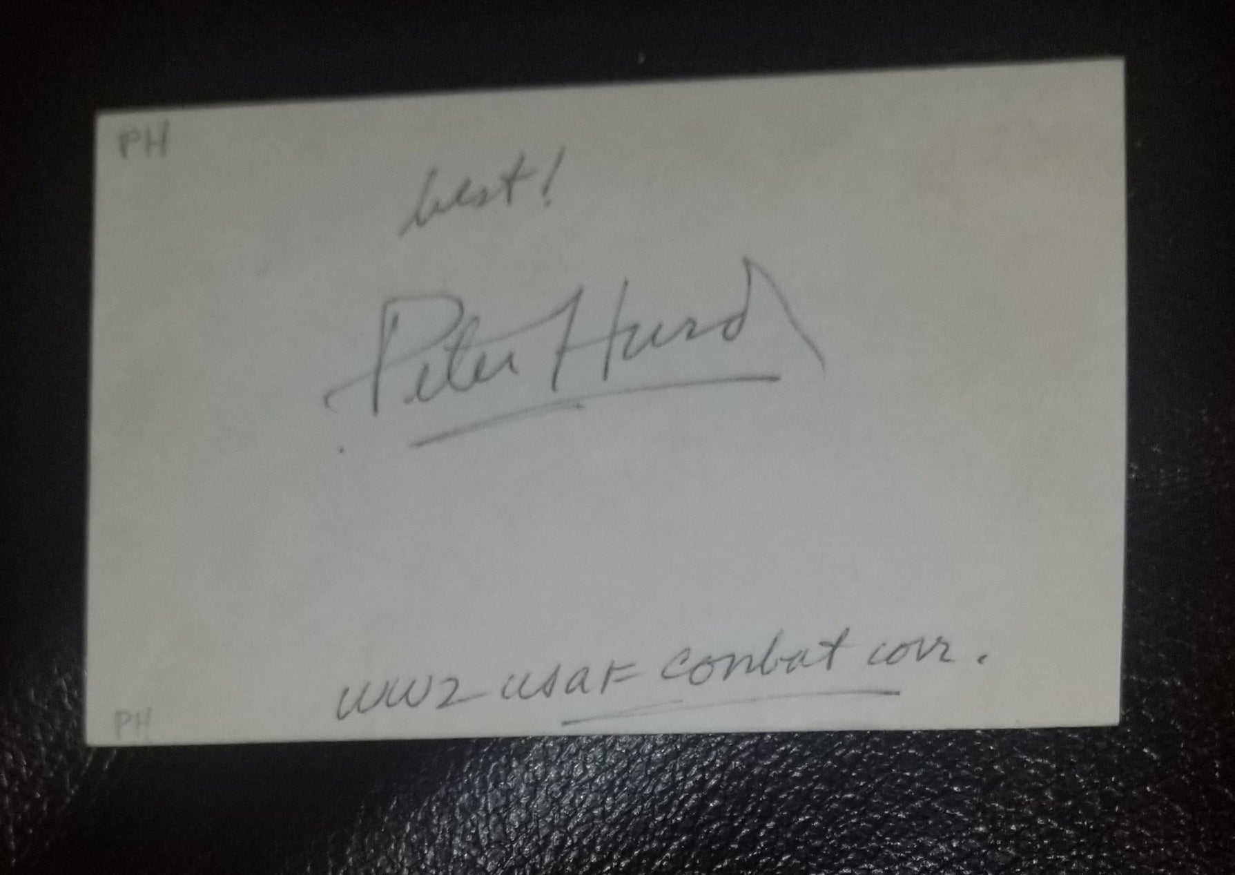 AMERICAN PAINTER PETER HURD HAND SIGNED CARD D.1984