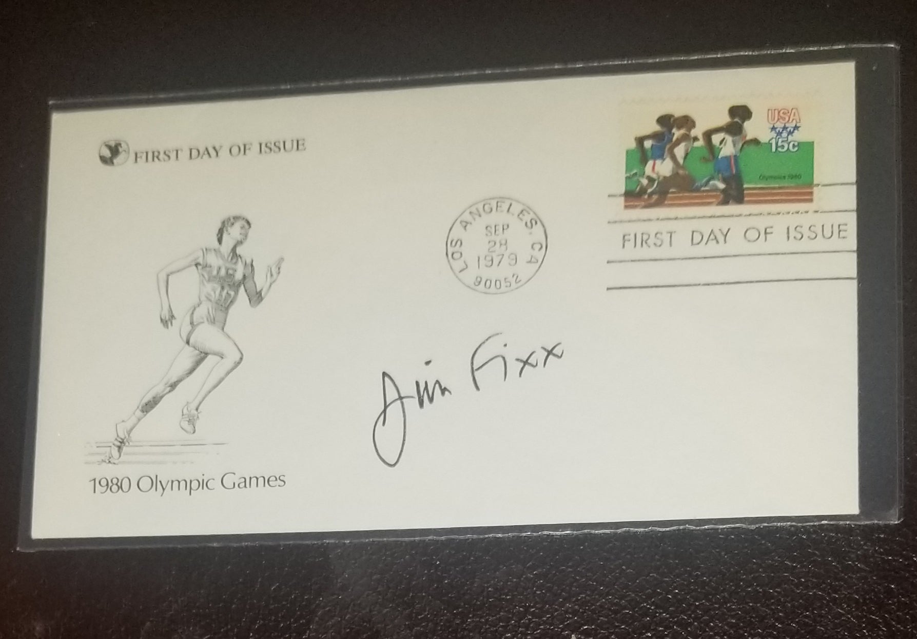 RUNNING GURU JIM FIXX HAND SIGNED FDC FIRST DAY COVER D.1984