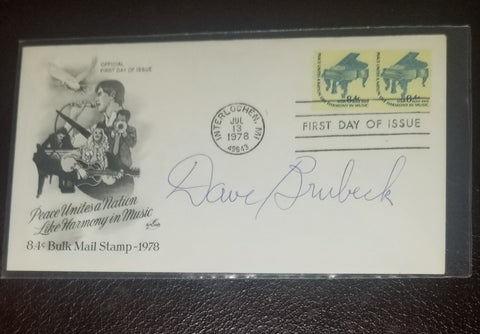 JAZZ LEGEND DAVE BRUBECK HAND SIGNED FDC FIRST DAY COVER D.2012