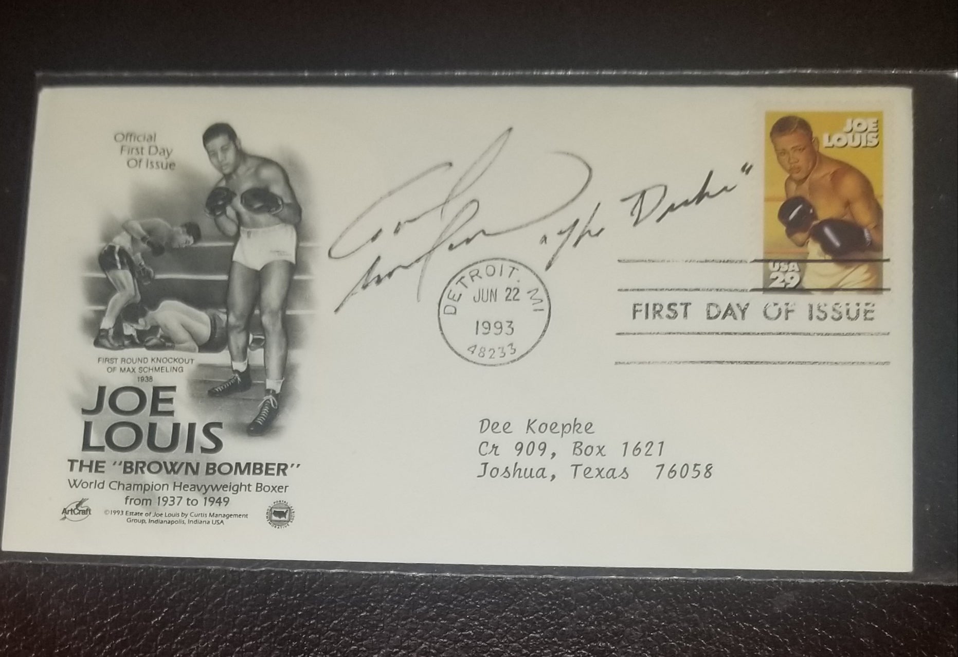 HIV POSITIVE BOXER TOMMY MORRISON HAND SIGNED FDC FIRST DAY COVER D.2013